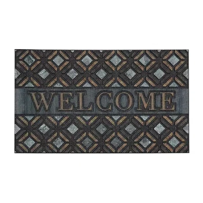 Mohawk Home Kingsley Inlay Polyester 18"x30" Doormat In Blue