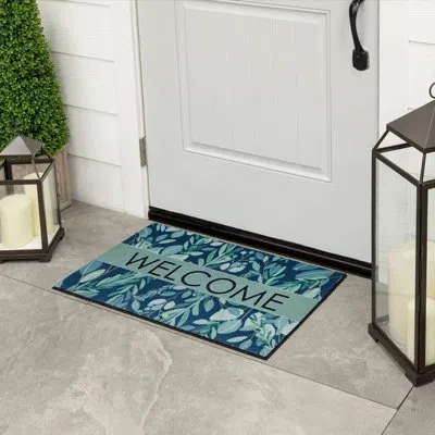 Mohawk Home Peaceful Eucalyptus Sage Green Floral Indoor/outdoor Weather Resistant Non-slip Door Mat