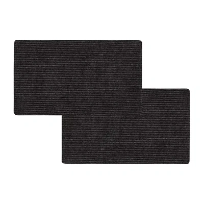 Mohawk Home Ribbed Utility 2-pc. 18"x30" Indoor Outdoor Rectangular Doormat In Black
