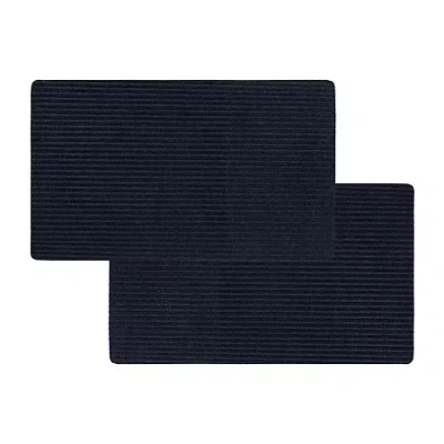 Mohawk Home Ribbed Utility 2-pc. 18"x30" Indoor Outdoor Rectangular Doormat In Blue