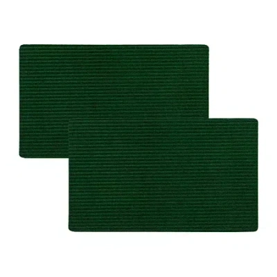 Mohawk Home Ribbed Utility 2-pc. 18"x30" Indoor Outdoor Rectangular Doormat In Green