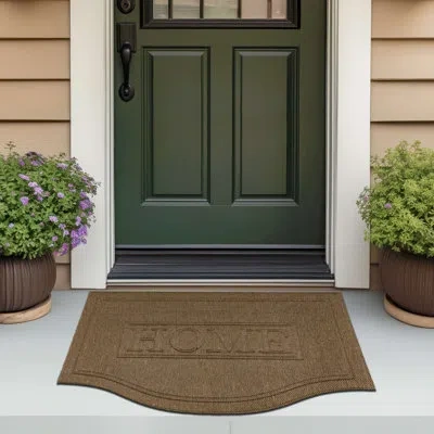 Mohawk Home Shaped Home Impressions Rubber Backed Low Pile All Weather Non-slip Novelty Indoor/outdoor Doormat In Brown