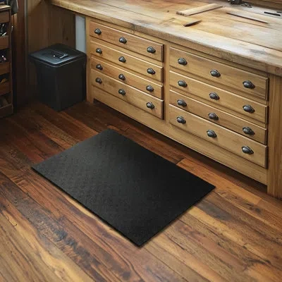 Mohawk Home Solid Multi Purpose 1/2" Non Skid Heavy Duty Rubber Gym Mat 2' X 3' In Black