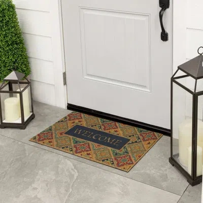Mohawk Home Tile Garden Welcome Mutlicolor Novelty Weather Resistant Non-slip Outdoor Door Mat