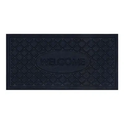 Mohawk Home Welcome Impressions Casual Geometric Weather Resistant  Door Mat In Blue