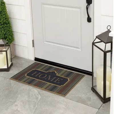 Mohawk Home Woven Sign Home Denim Novelty Weather Resistant Non-slip Outdoor Door Mat