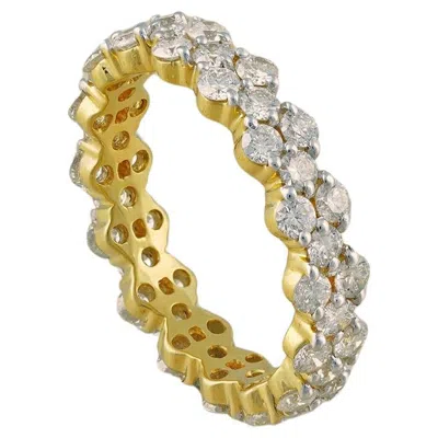 Pre-owned Moi Candice Gold And Diamond Infinity Band Ring In Multi