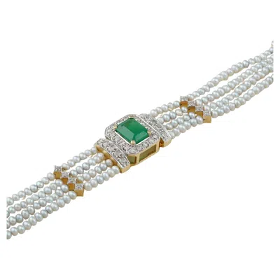 Pre-owned Moi Elizabeth Snow Bracelet In White