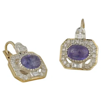 Pre-owned Moi Evelyn Tanzanite Diamond Earrings In Multi
