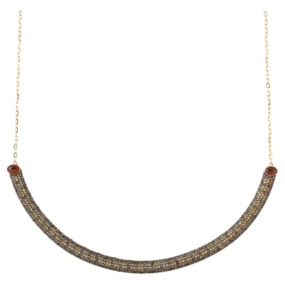 Pre-owned Moi Faye Gold Diamond And Muti Sapphire Necklace In Blue