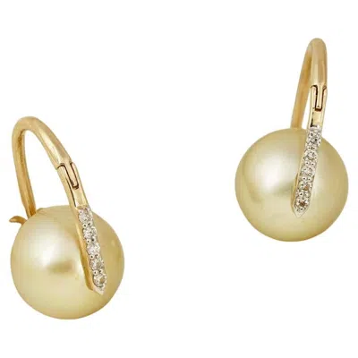 Pre-owned Moi Grace Kelly South Sea Pearl Earrings In Multi
