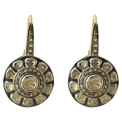 Pre-owned Moi Jaipur Gold Silver And Diamond Earrings In Multi