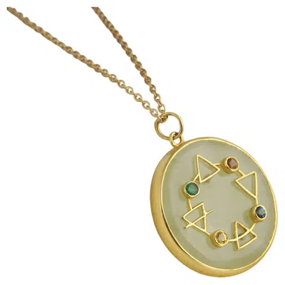 Pre-owned Moi Maya Elements Of Life Gold And Gemstone Pendant Necklace In Multi