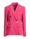 Moi Mimi Woman Blazer Fuchsia Size 6 Polyester, Elastane In Pink