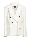 Moi Mimi Woman Blazer White Size 10 Polyester, Elastane In White