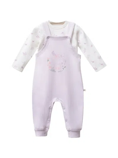Moi Noi Babies' Butterfly-print Romper Set In Purple