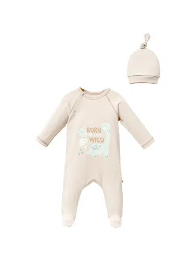 Moi Noi Dinosaur-print Babygrow (set Of Two) In Brown