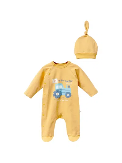 Moi Noi Graphic-print Babygrow Set In Brown