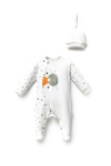 Moi Noi Polka Dot One-piece Set In White