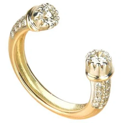 Pre-owned Moi Twin Gold And Diamond Ring In Multi