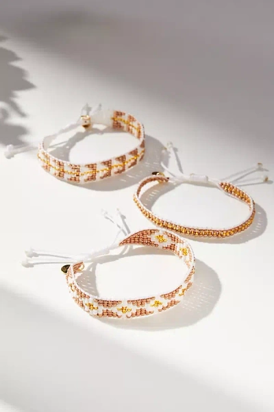 Moio Light Sand Trio Bracelets, Set Of 3 In Gold