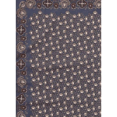 Moismont Foulard À Imprimé En Laine In Blue