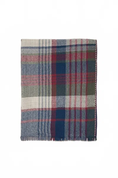 Moismont Plaid Wool Blanket In Navy Blue