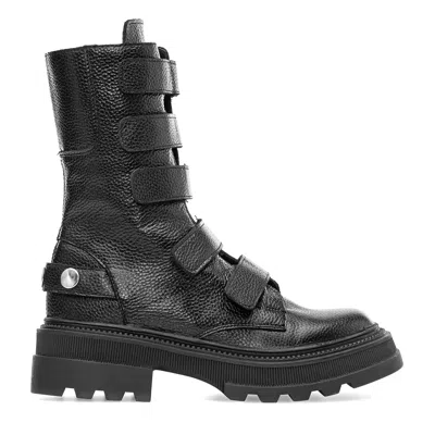 Moja Women's Black Velcro Leather Boots