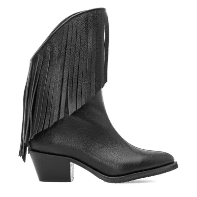 Moja Women's Evelyn Black Leather Ankle Boots
