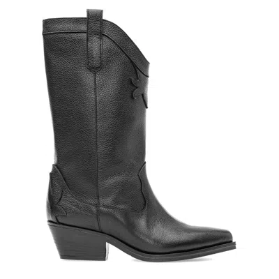 Moja Women's Everly Black Leather Medium Boots