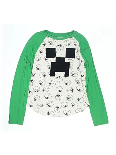 Pre-owned Mojang Kids' Long Sleeve T-shirt In Green