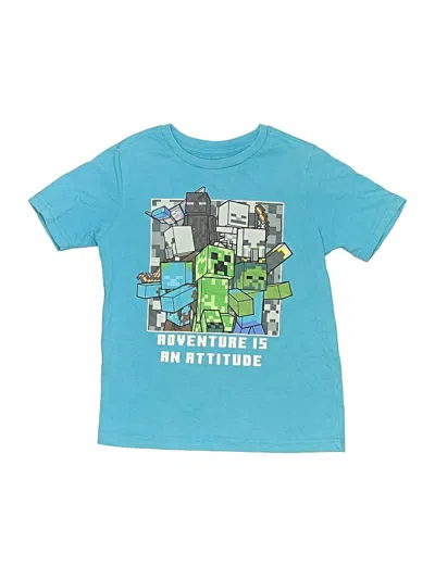 Pre-owned Mojang Kids' Short Sleeve T-shirt In Blue