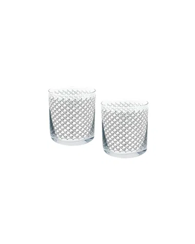 Mojjere Black Water Glass - M Line Pattern - Set
