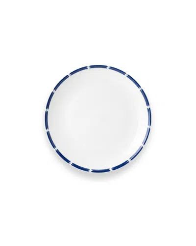 Mojjere Blue Fine Porcelain Dinner Plate - Textile Border Design