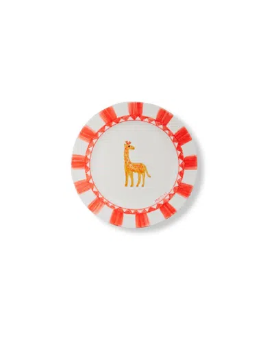 Mojjere Faience Dessert Plate - Animal Design Flame Red