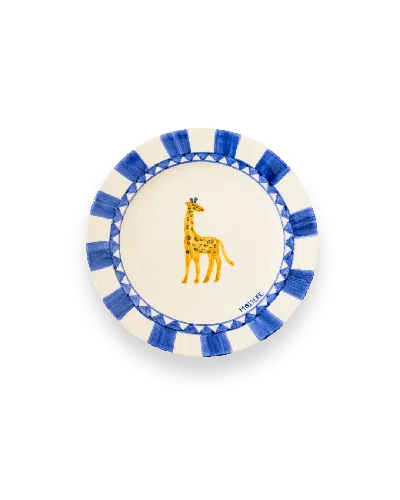 Mojjere Faience Dessert Plate - Animal Design Indigo Blue