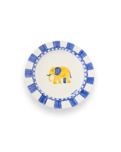 Mojjere Faience Dessert Plate - Animal Design Indigo Blue