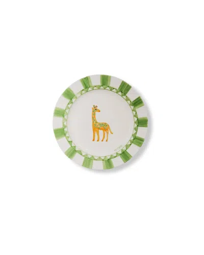 Mojjere Faience Dessert Plate - Animal Design Jungle Green