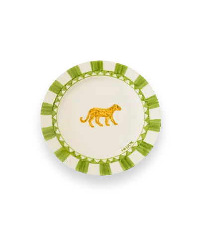 Mojjere Faience Dessert Plate - Animal Design Jungle Green