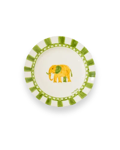 Mojjere Faience Dessert Plate - Animal Design Jungle Green