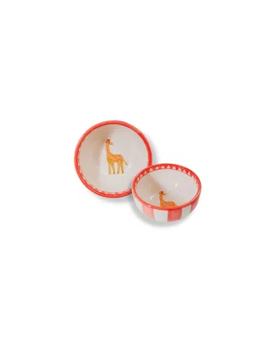 Mojjere Faience Small Bowl - Animal Design Flame Red