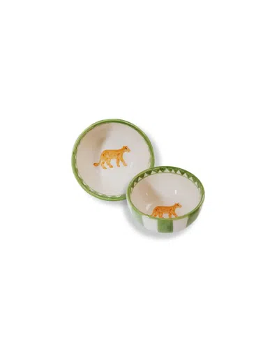 Mojjere Faience Small Bowl - Animal Design Jungle Green