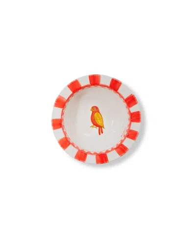 Mojjere Faience Soup Bowl - Animal Design Flame Red
