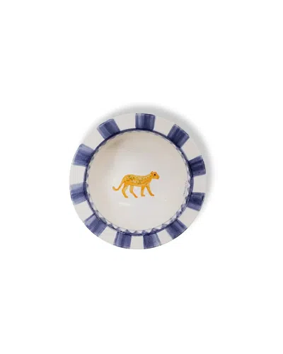 Mojjere Faience Soup Bowl - Animal Design Indigo Blue