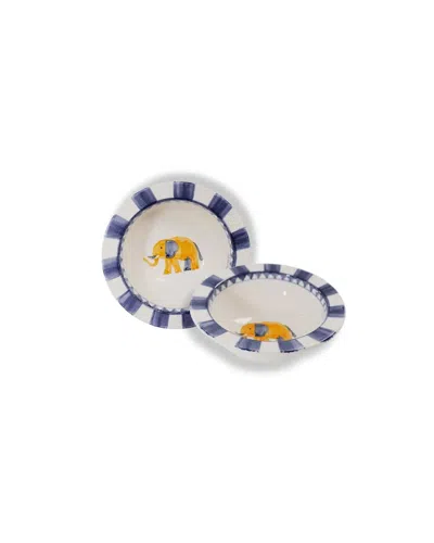 Mojjere Faience Soup Bowl - Animal Design Indigo Blue