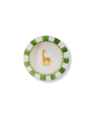 Mojjere Faience Soup Bowl - Animal Design Jungle Green