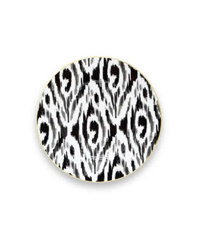 Mojjere Fine Porcelain Charger Plate - Black&white Graphic Pattern In Multi