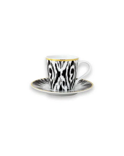 Mojjere Fine Porcelain Coffee Set - Black & White Graphic Pattern In Multi