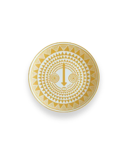 Mojjere Fine Porcelain Dessert Plate - Gold&white Design In Multi