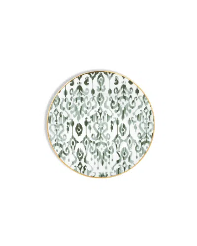 Mojjere Fine Porcelain Dessert Plate - White & Sage Green Design